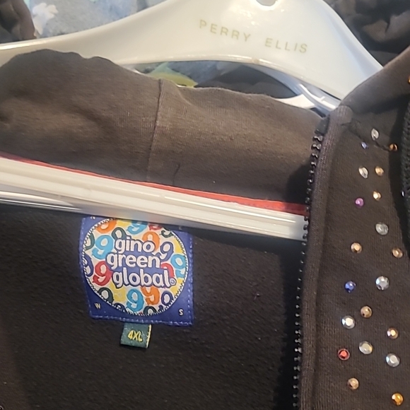 Black Bomber Jacket with Shimmery Texture and Colorful Design - Picture 2 of 5